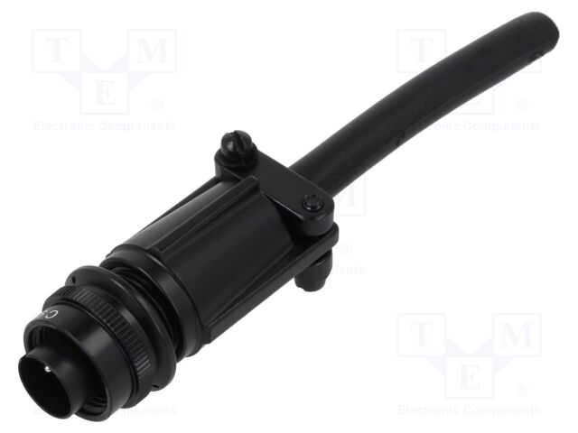 Circular Connector, Cable Mount Plug, 3 Contacts, Solder Pin, Aluminium Alloy Body