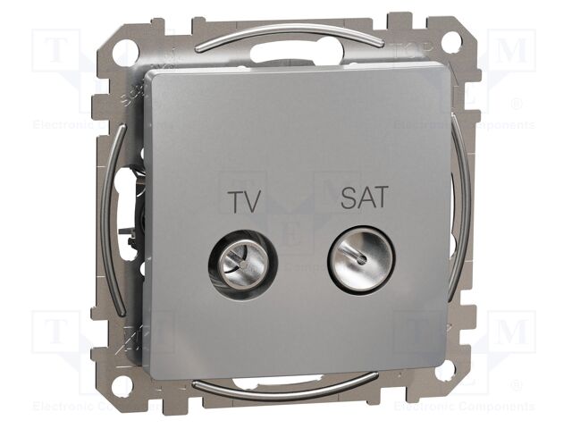TV-SAT socket intermediate; IP20; aluminium; Sedna; Illumin: none