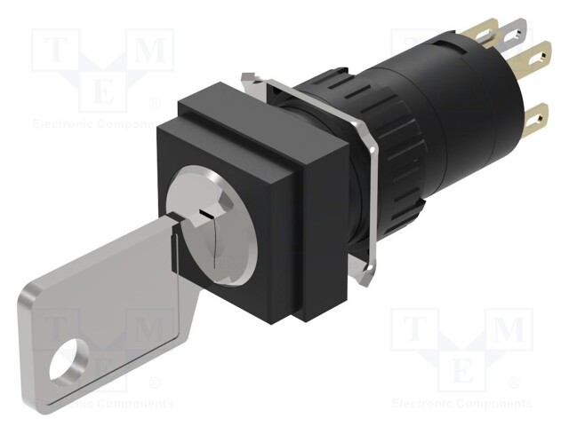 Switch: rotary with key; 16mm; Stabl.pos: 1; NC + NO; Pos: 2; 51