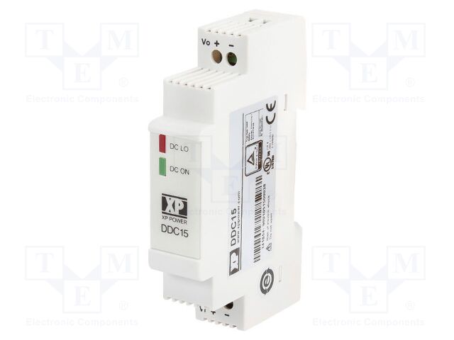 DC/DC Converter, Low Profile, ITE, 1 Output, 15 W, 15 V, 1 A