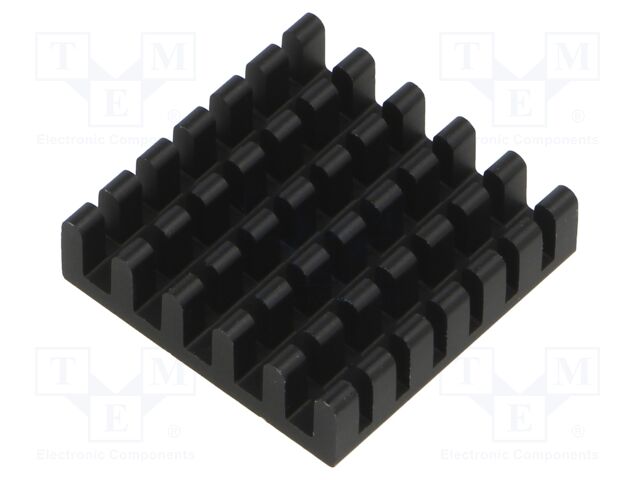 Heatsink: extruded; grilled; black; L: 23mm; W: 23mm; H: 6mm; anodized