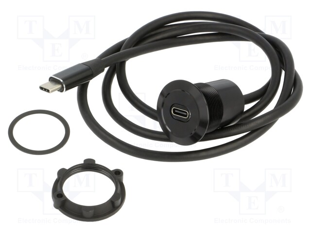 Adapter; for panel mounting,rear side nut; Len: 1m; Thread: M22