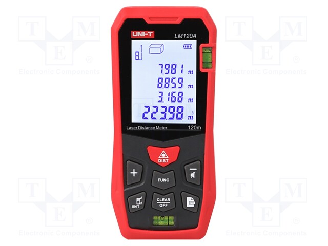 Distance meter; LCD 2"; 120m,70m; Resol: 0,001m; 122x52x29.5mm