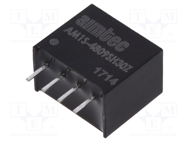 Converter: DC/DC; 1W; Uin: 43.2÷52.8V; 9VDC; Iout: 111mA; SIP4; 1.8g