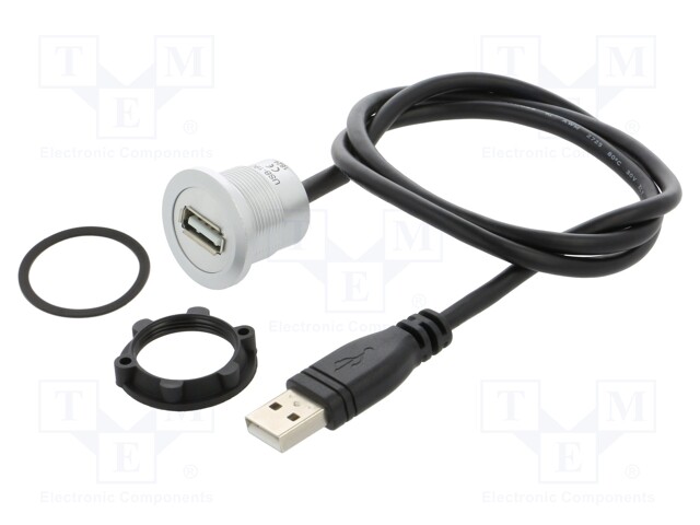 Adapter cable; USB A socket,USB A plug; USB 2.0; Len: 0.6m