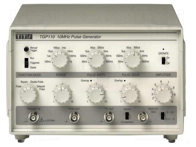 Generator: function; 0,1Hz÷10MHz; Output param: impedance:  50Ω