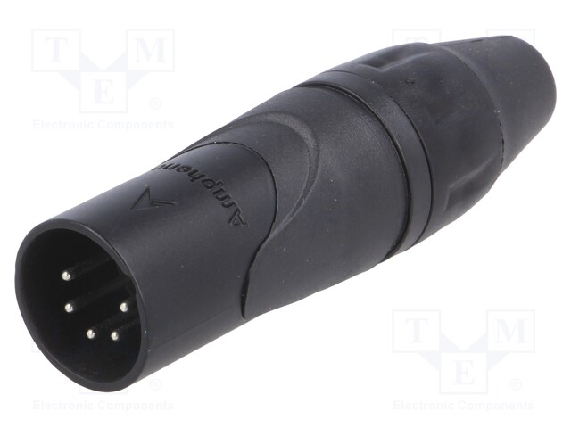 Plug; XLR; male; PIN: 5; straight; for cable; soldering; 133V; 7.5A