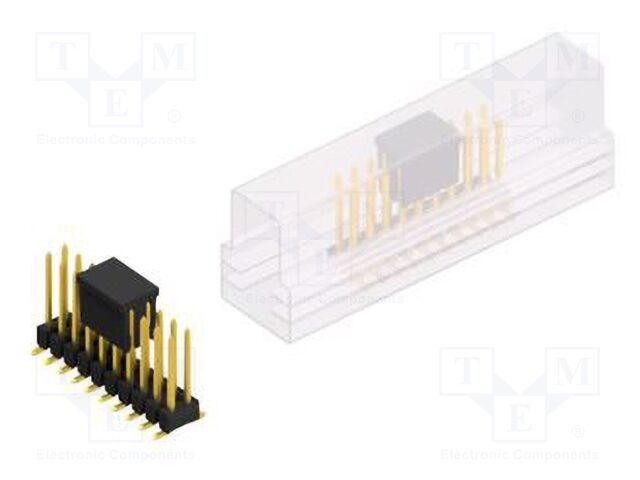 Connector: pin strips; pin header; male; PIN: 20; 2.54mm; SMT; 2x10