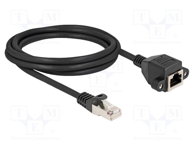 Extender Ethernet; S/FTP; RJ50 socket,RJ50 plug; 2m; PVC; black