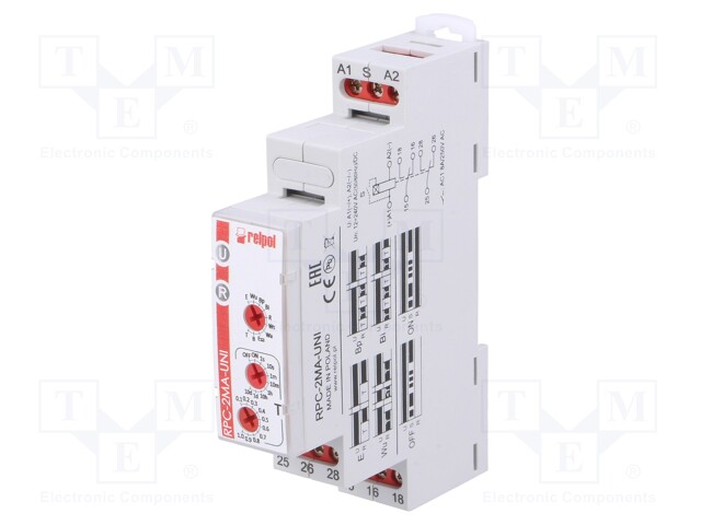 Timer; 1s÷10days; DPDT; 24VDC/8A,250VAC/8A; 12÷240VAC; 12÷240VDC