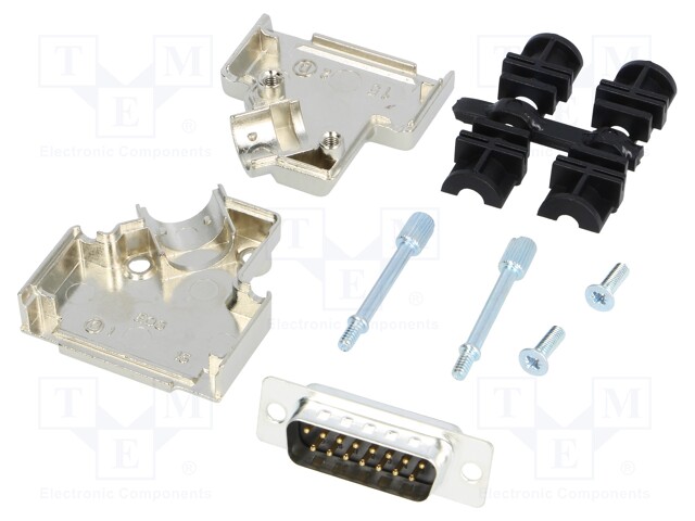 D-Sub; PIN: 15; plug; male; stamped and formed contacts; soldering