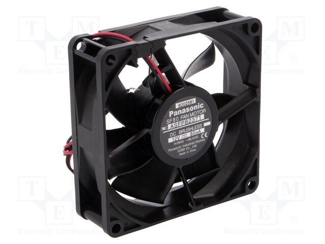 Fan: DC; axial; 12VDC; 80x80x25mm; 51.6m3/h; 22dBA; ball bearing