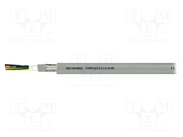 Wire: servo drive; TOPFLEX®611-C-PUR; 4G1,5mm2; PUR; grey; Cu