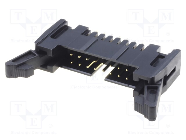 Socket; IDC; male; PIN: 16; straight; with ejector; THT; 2.54mm