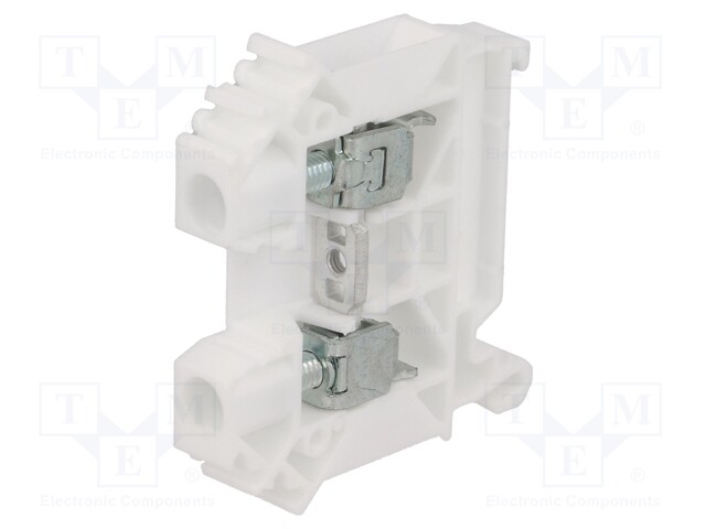 Splice terminal: rail; 0.5÷10mm2; ways: 1; terminals: 2; white; TS35