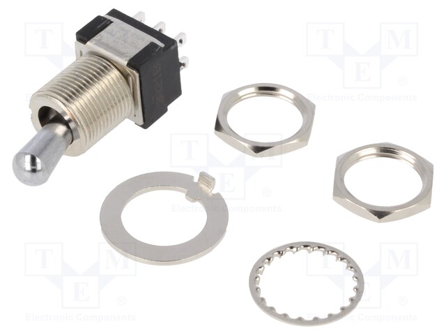 Switch: toggle; Pos: 2; DPDT; ON-ON; 6A/125VAC; 6A/6VDC; -45÷140°C