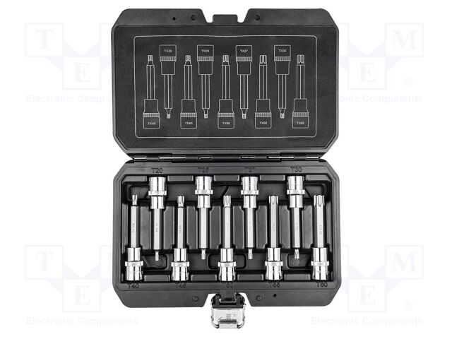 Wrenches set; socket spanner,Torx®; Mounting: 1/2"; 100mm; 9pcs.