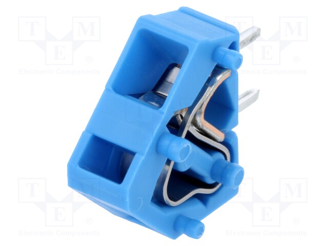 PCB terminal block; angled 45°; 5mm; ways: 1; on PCBs; 0.08÷2.5mm2