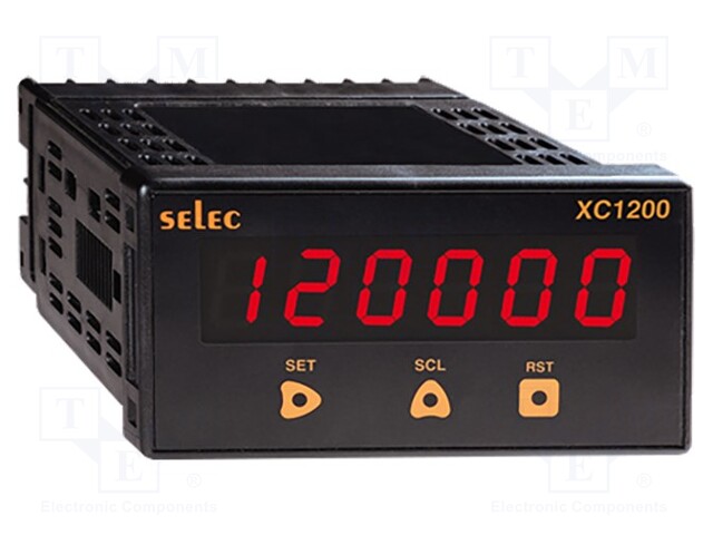 Meter: mounting; digital,programmable; on panel; 6-digit LED