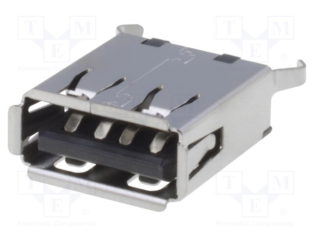 Socket; USB A; THT; straight; USB 2.0; gold-plated