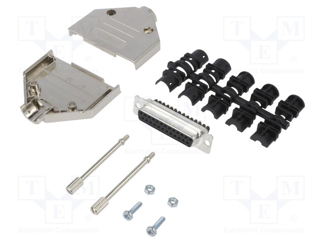 D-Sub; PIN: 25; female; shielded,metalized; straight; for cable