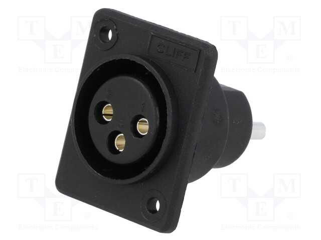 Socket; XLR; female; PIN: 3; for panel mounting,screw; soldering