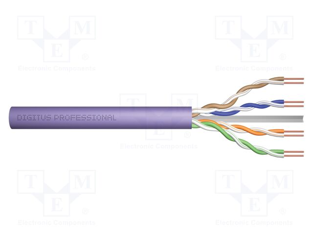 Wire; U/UTP; 4x2x23AWG; 6; wire; Cu; Insulation: LSZH; violet; 305m