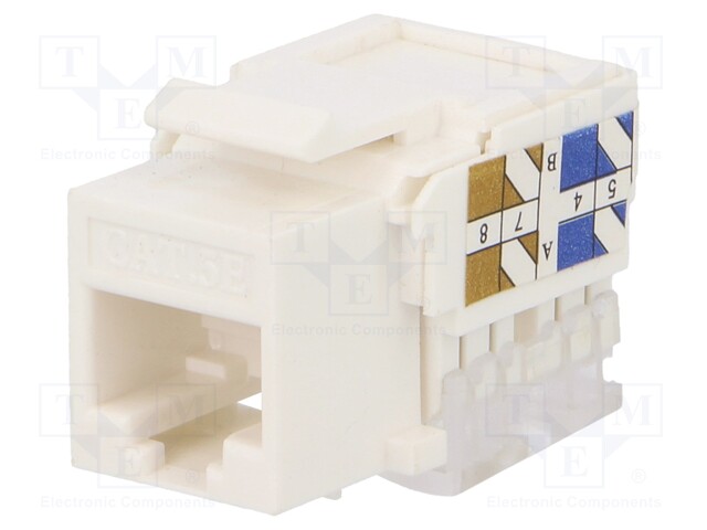 Socket; RJ45; PIN: 8; Cat: 5e; unshielded,Keystone; Layout: 8p8c