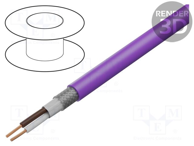Wire; UNITRONIC® BUS LD FD P; 1x2x0.25mm2; wire; Cu; PUR; violet