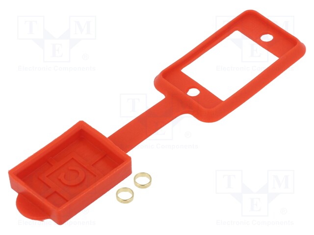 Socket gasket with dust cap; SLIM; Colour: red; 29mm