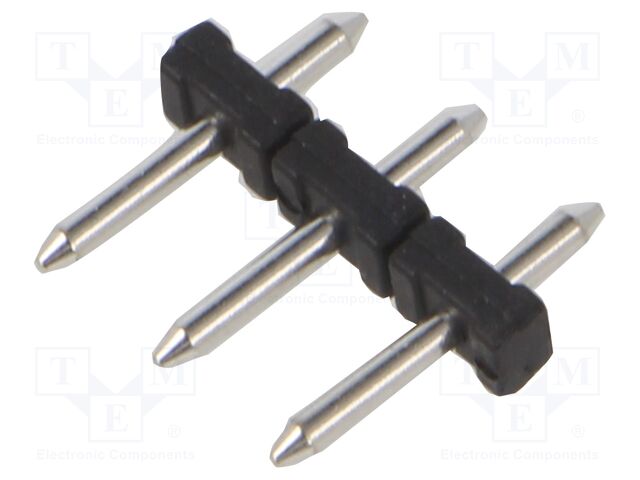 Pin strips; straight; 5mm; ways: 3; on PCBs; THT; pin header; tinned