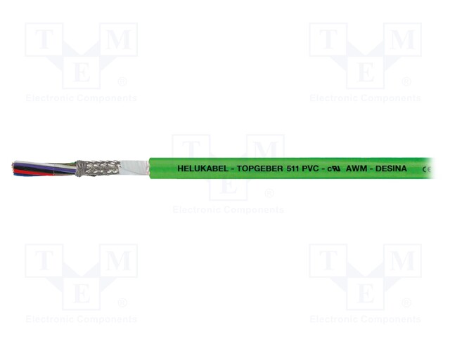 Wire; TOPGEBER 511; stranded; Cu; PVC; green; 30V; No.of pairs: 3