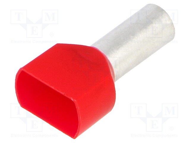 Bootlace ferrule; insulated,double; copper; 10mm2; 14mm; tinned