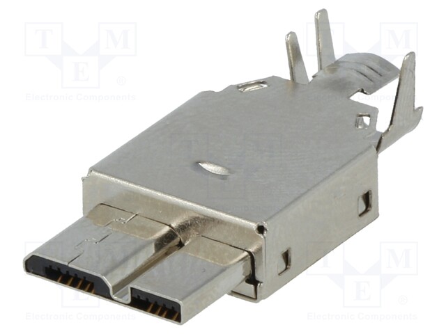 Plug; USB B micro; soldering; PIN: 10; shielded; USB 3.0