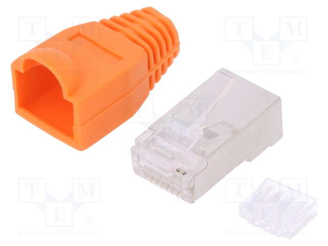 Plug; RJ45; PIN: 8; Cat: 6; shielded,with protection; Layout: 8p8c
