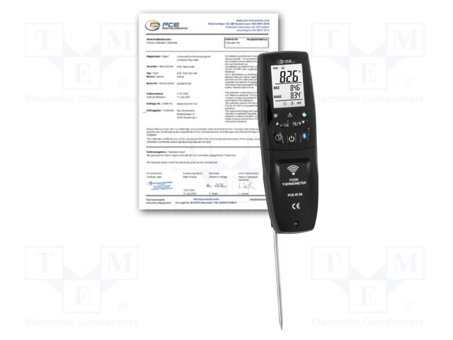 Meter: temperature; LCD 2"; -40÷300°C; Temp.(IR): -40÷300°C