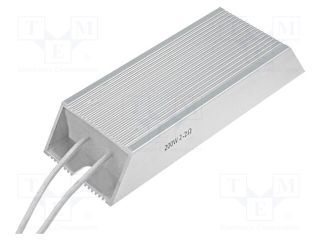 Resistor: wire-wound; with heatsink; 220Ω; 200W; ±5%; 165x60x30mm