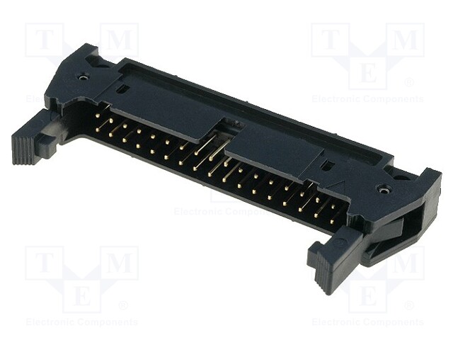 Socket; IDC; male; PIN: 34; straight; with ejector; THT; gold-plated