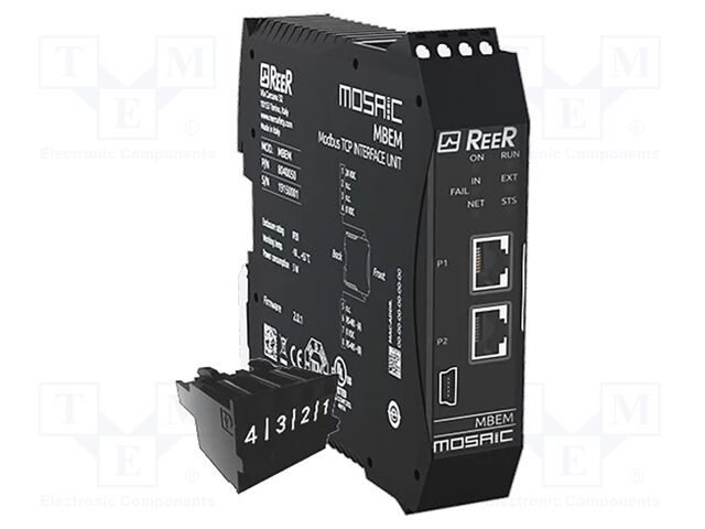 Modbus TCP communication card; 24VDC; for DIN rail mounting
