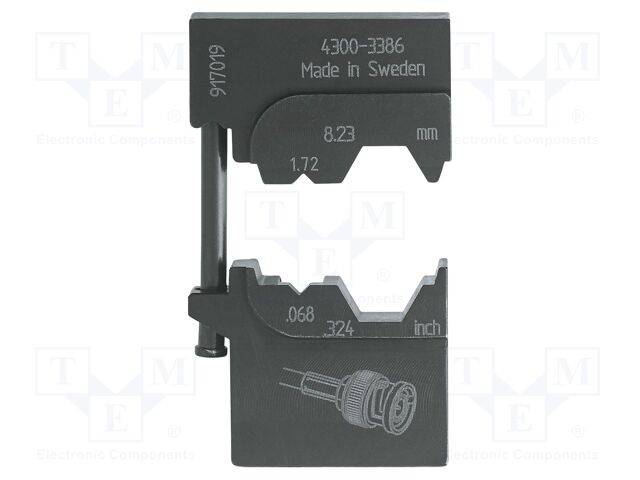 Crimping jaws; coaxial connectors