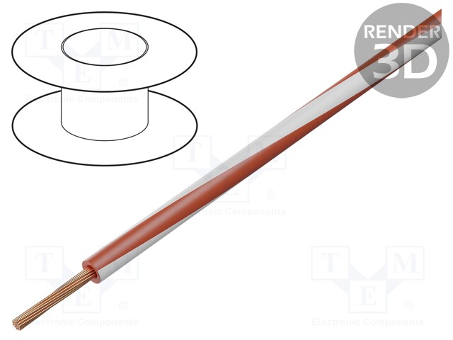 Wire; X05V-K; stranded; Cu; 1mm2; red-white; PVC; 300/500V; Class: 5