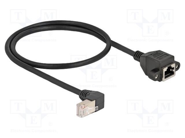Extender Ethernet; S/FTP; Cat: 6a; 0.5m; LSZH; black; 26AWG; screw