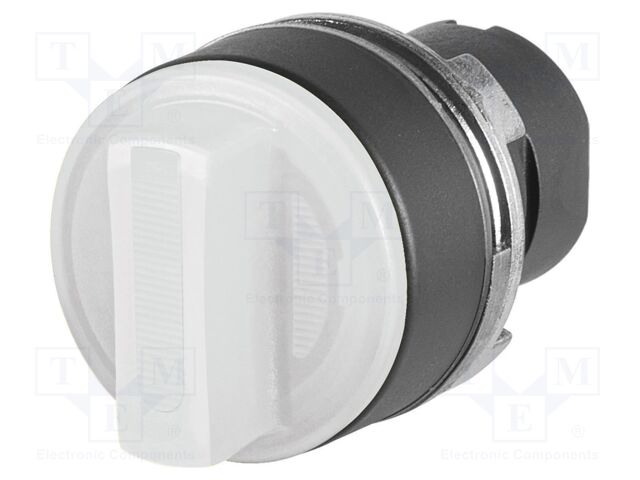 Switch: rotary; 22mm; Stabl.pos: 2; white; IP65; prominent; 46; Pos: 2