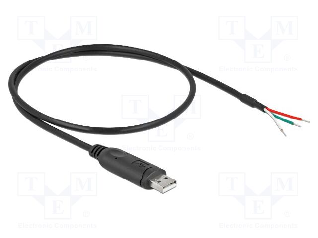 Cable; USB 2.0; wires,USB A plug; gold-plated; 0.5m; black; Cu