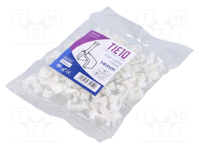 Holder; natural; for flat cable; 100pcs; with a nail