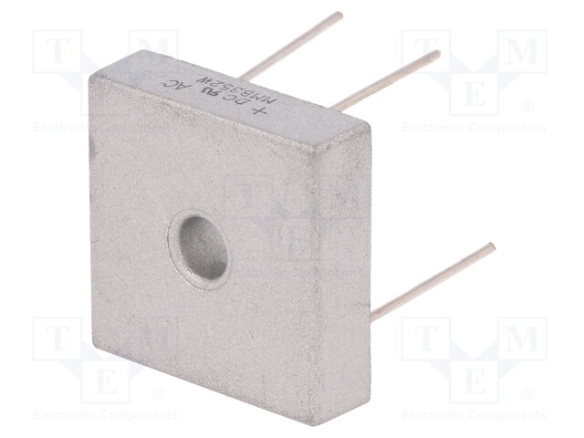 Single-phase bridge rectifier; Urmax:200V; If:35A; Ifsm:400A