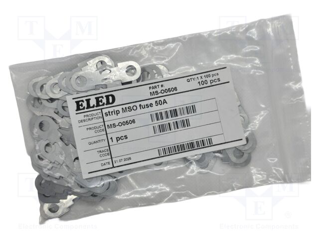 Fuse: fuse; 50A; 32VDC; automotive,strip fuse; 42mm; M6 screw