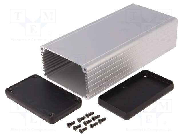 Enclosure: with panel; 1455; X: 78mm; Y: 160mm; Z: 43mm; aluminium