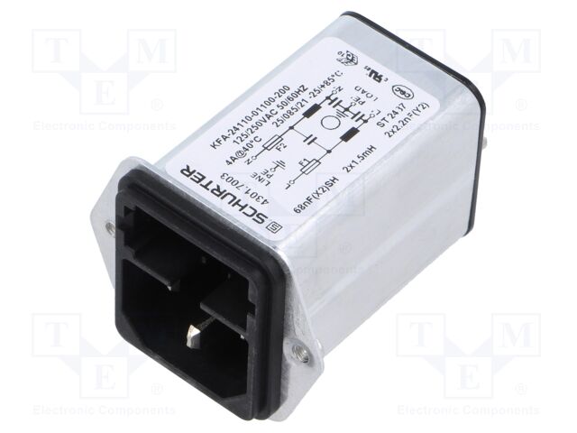 Connector: AC supply; socket; male; 4A; 250VAC; IEC 60320; C14 (E)