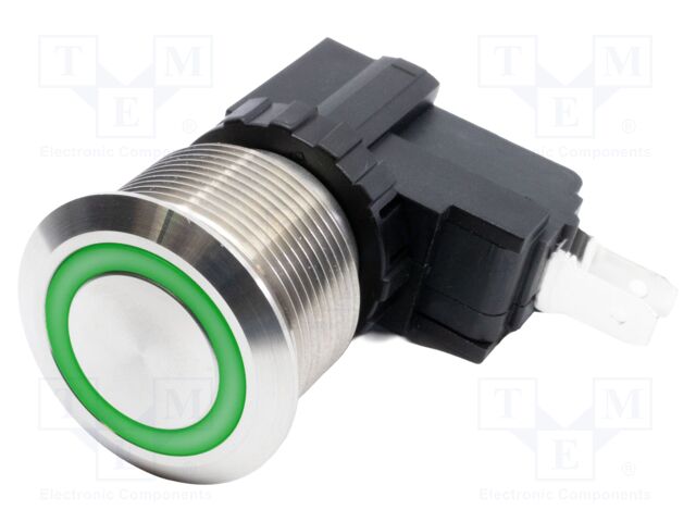 Switch: vandal resistant; SPDT; 15A/250VAC; IP67; ON-ON; green